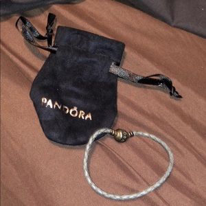 Pandora gray leather bracelet